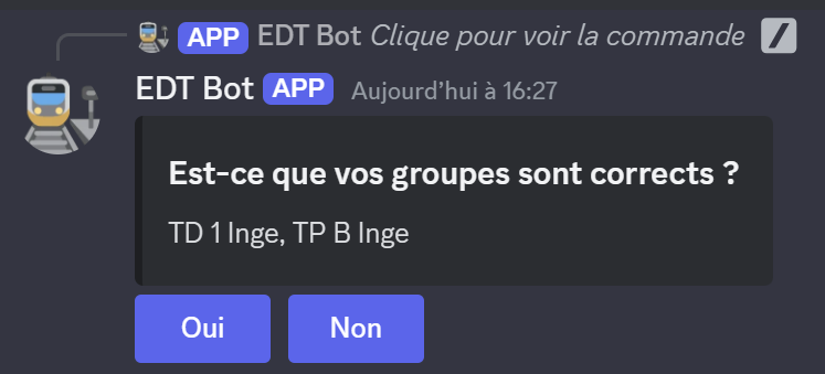Image qui demande si les groupes déjà défini sont bon