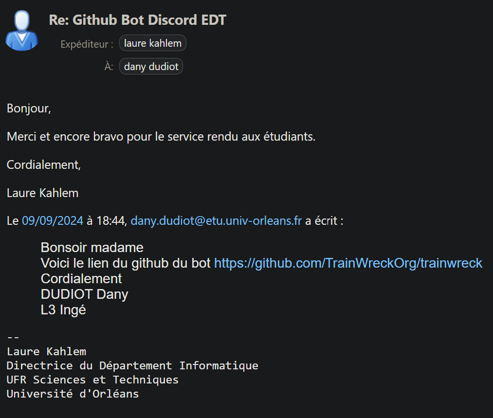 Image du mail de Mme Kahlem