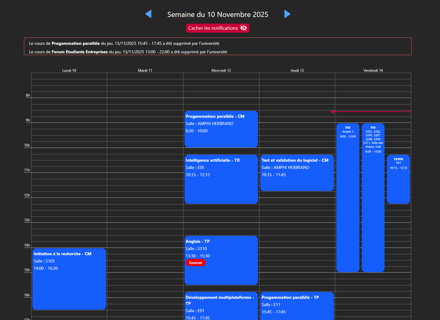 Capture d'écran du site