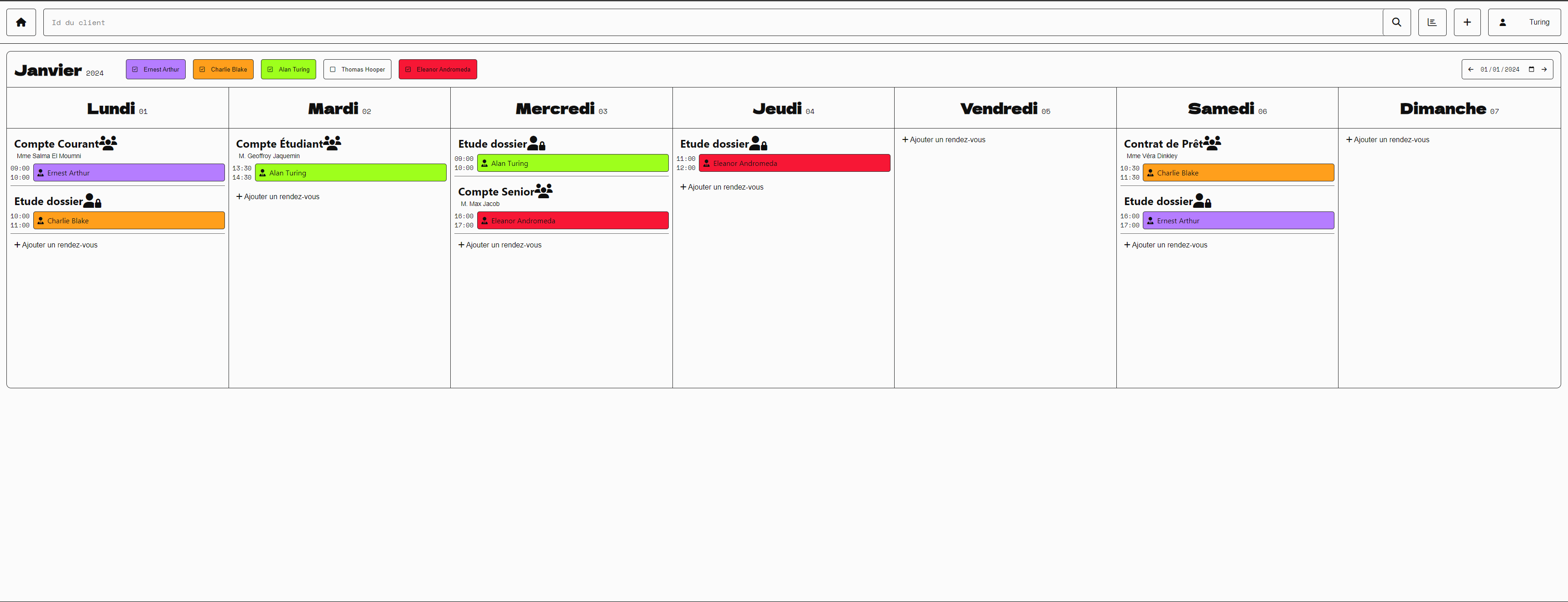 Page d’accueil du Conseiller